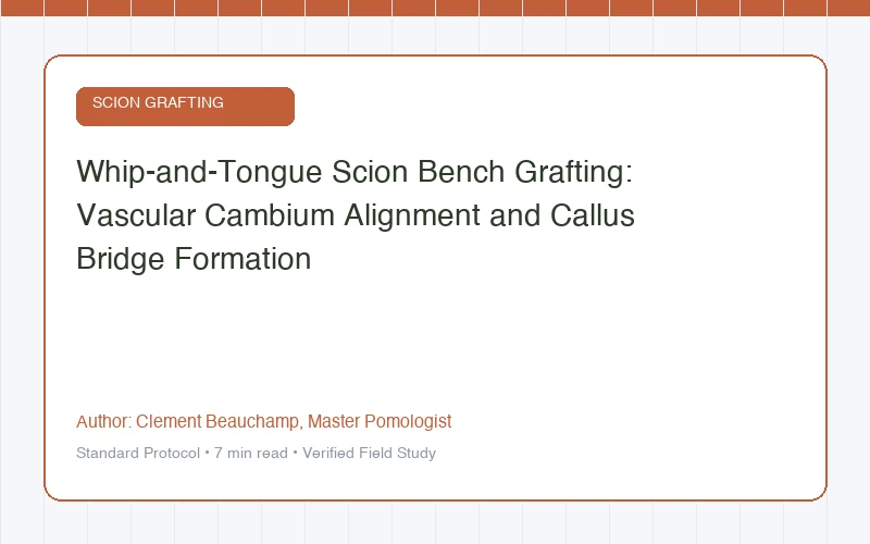 Whip-and-Tongue Scion Bench Grafting: Vascular Cambium Alignment and Callus Bridge Formation