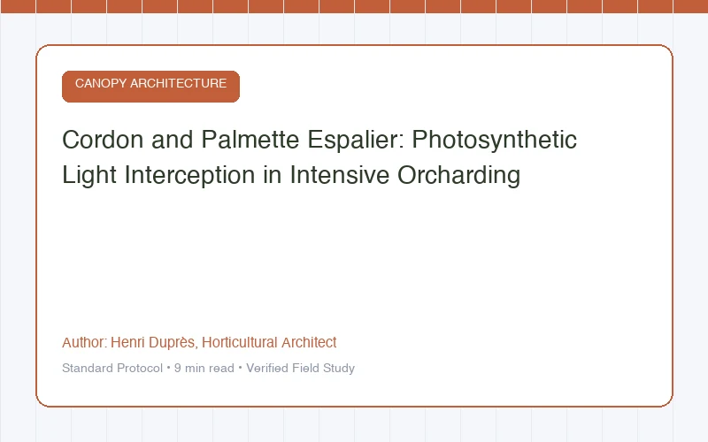 Cordon and Palmette Espalier: Photosynthetic Light Interception in Intensive Orcharding